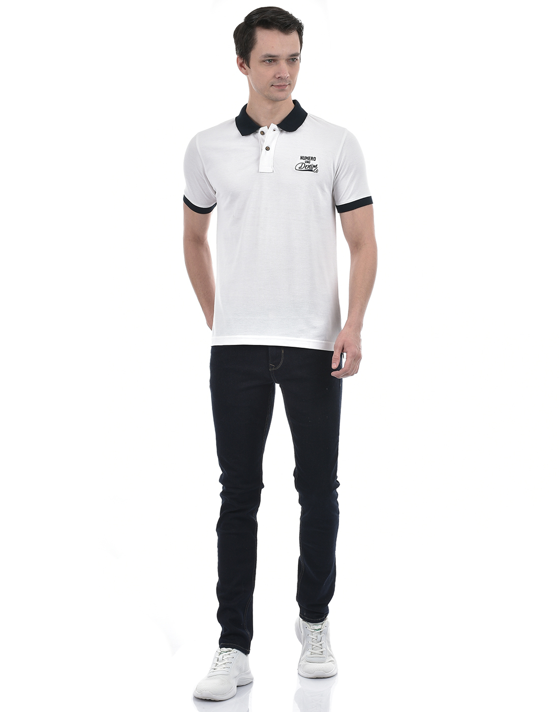 Numero Uno Men Color Block White T-Shirt